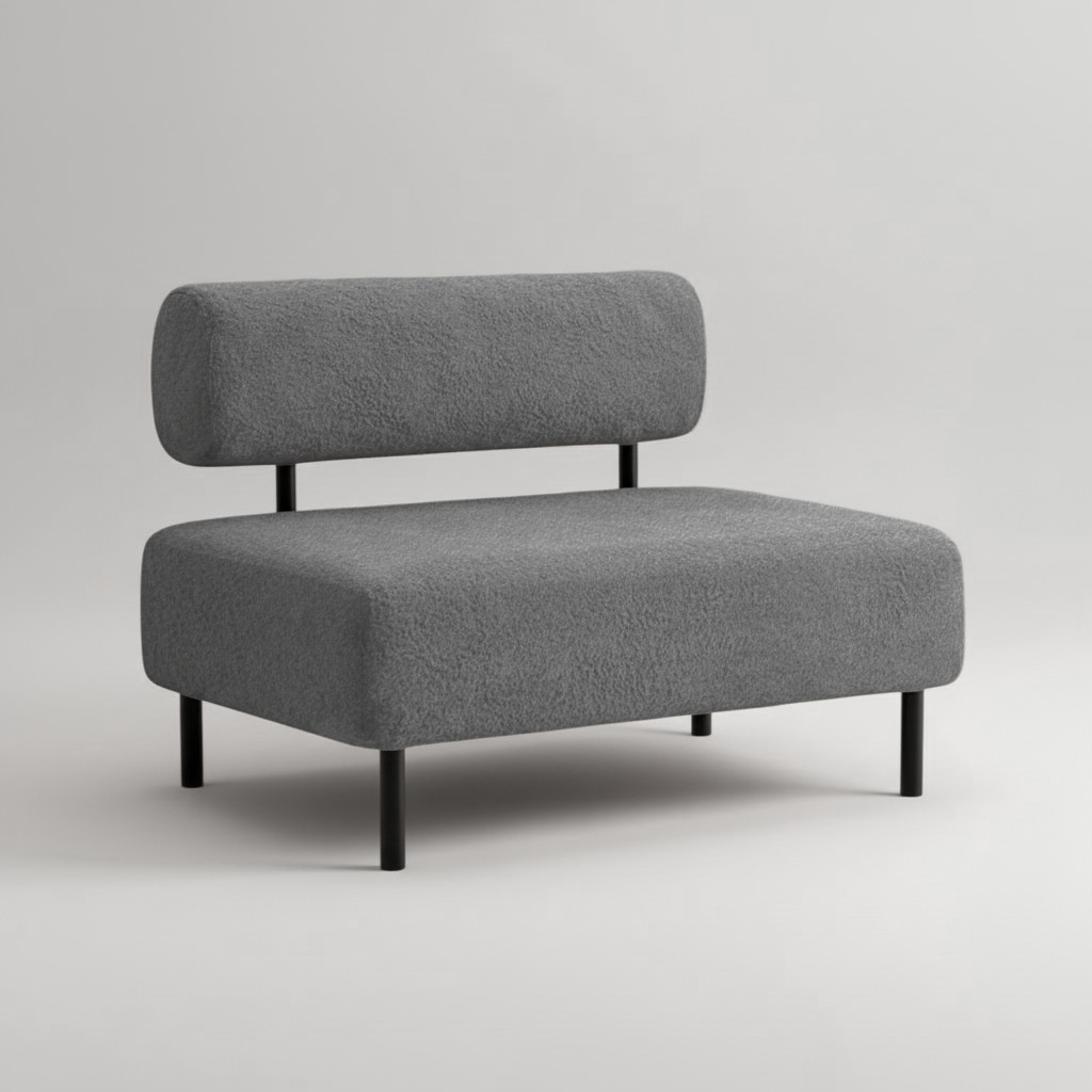 Диван компактный Tobi Sho Люмо 1000х540х750 мм букле Alpaca Серый/93 Диван компактный Tobi Sho Люмо 1000х540х750 мм букле Alpaca Серый/93