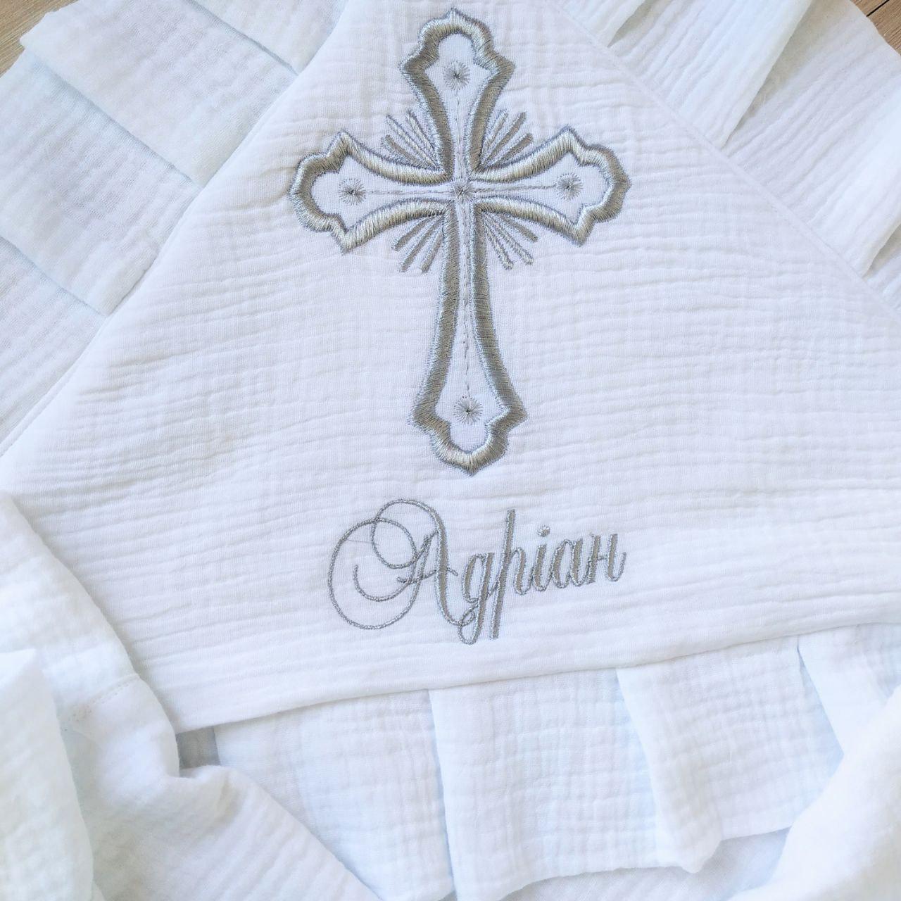 Набор для крещения именной Муслин муслиновая крыжма/мешочки для локона и хранения (2172881314) - фото 7 Набор для крещения именной Муслин муслиновая крыжма/мешочки для локона и хранения (2172881314) - фото 7