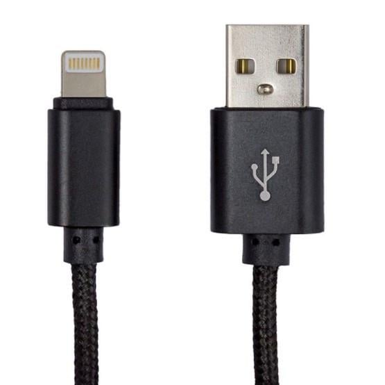Кабель USB Iphone 5G с обмоткой 3 м Черный