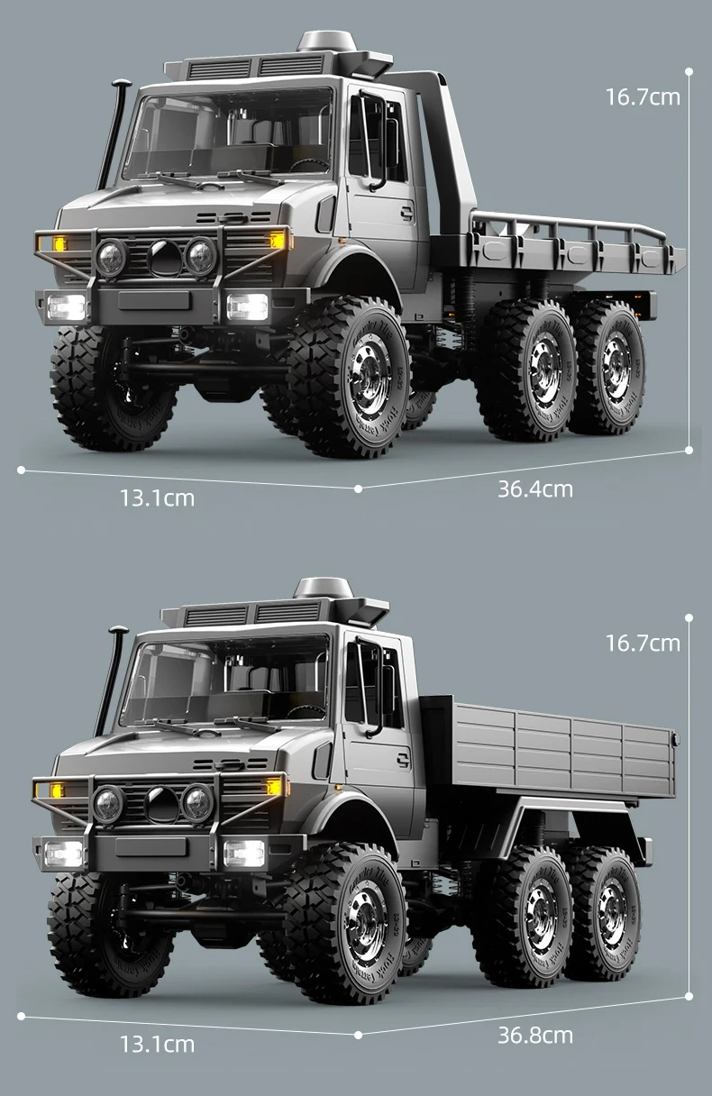 Машина радіокерована JJRC C8823 Mercedes Unimog 6x6 Сірий - фото 6 Машина радіокерована JJRC C8823 Mercedes Unimog 6x6 Сірий - фото 6