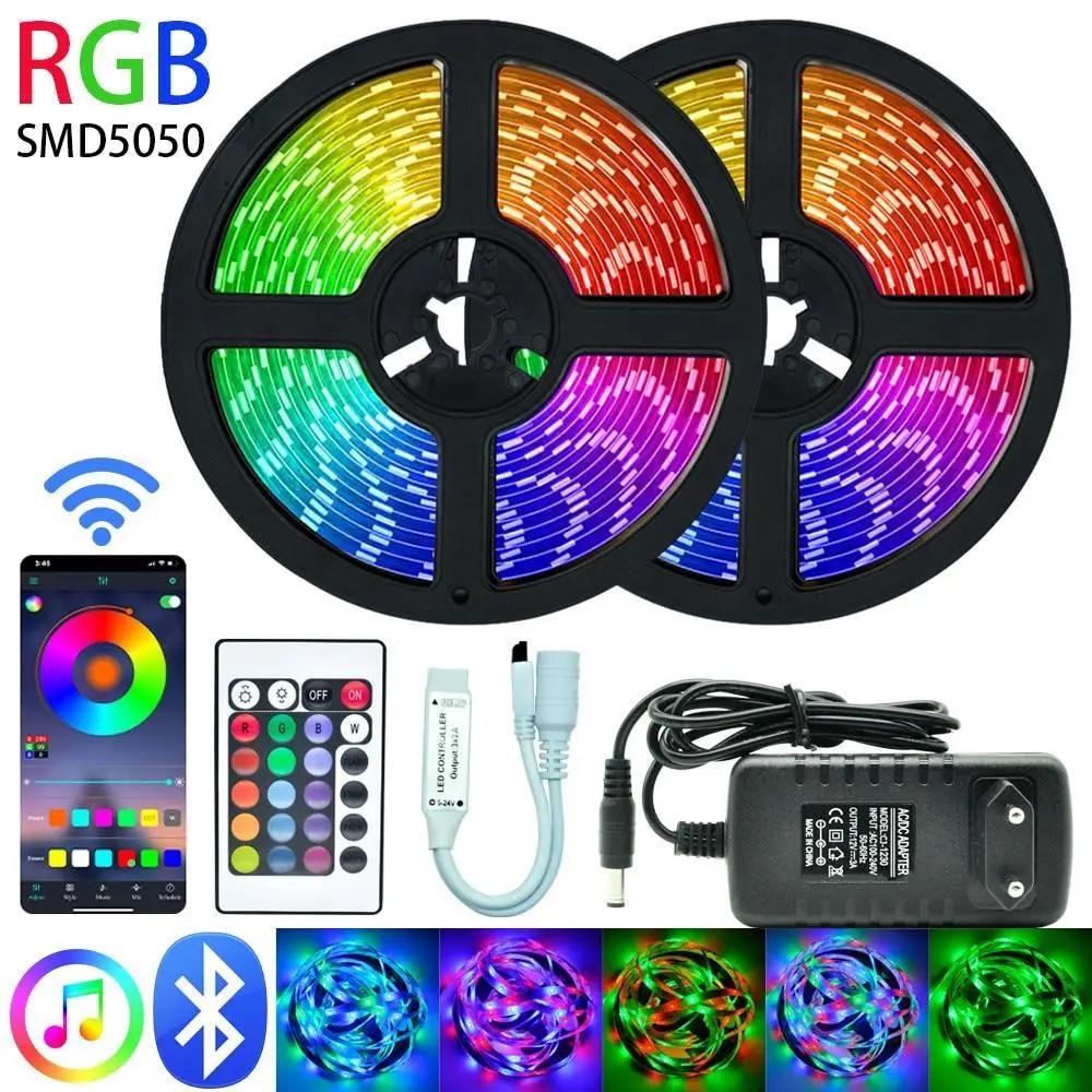 ᐉ Светодиодная лента с пультом 5050 Bluetooth управление по телефону RGB  комплект 5 м (1707906796) • Купить в Киеве, Украине • Лучшая цена в Эпицентр