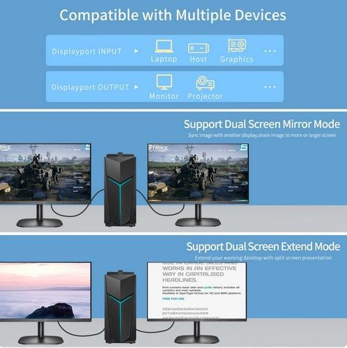 Кабель цифровой Techflex DP2DP1.4-MM-02 DisplayPort V1.4 d 6 мм 32.4 Гбит/с 144 Гц 2 м Черный (000048832) - фото 2