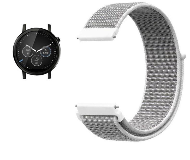 Нейлоновый ремешок для часов Motorola Moto 360 2nd gen 46 мм White (713128828) - фото 4