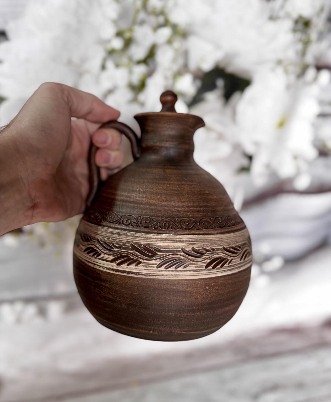 Глечик штоф універсальний з глини 2,5 л (2582423087) - фото 6 Глечик штоф універсальний з глини 2,5 л (2582423087) - фото 6