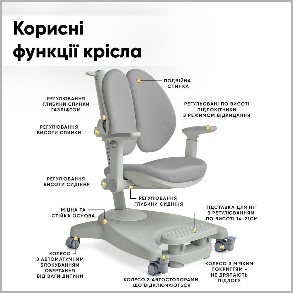 Кресло детское Mealux Supra Duo Plus Cерый (Y-116 G) - фото 3