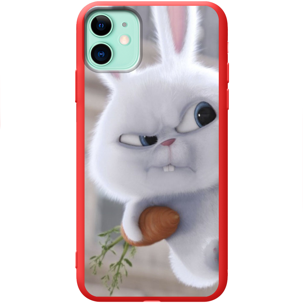 Чохол Boxface iPhone 11 Rabbit Snowball Червоний силікон  (38184-up1116-43041)