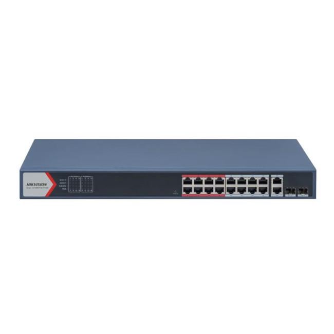 Коммутатор управляемый Hikvision DS-3E1318P-EI B PoE 18 портов