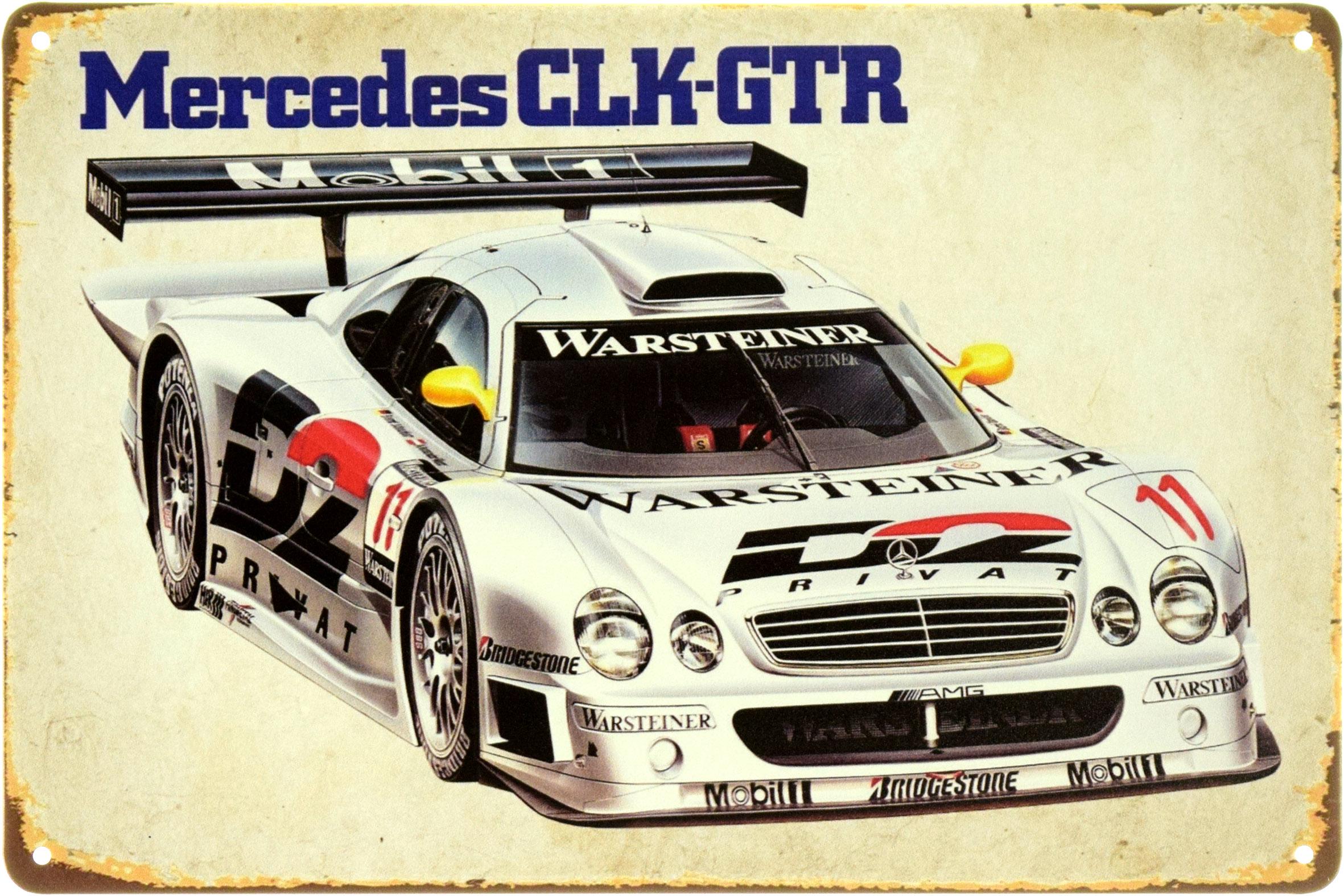 Табличка металлическая "Mercedes-Benz CLK GTR" 20x30 см (ms-104086)
