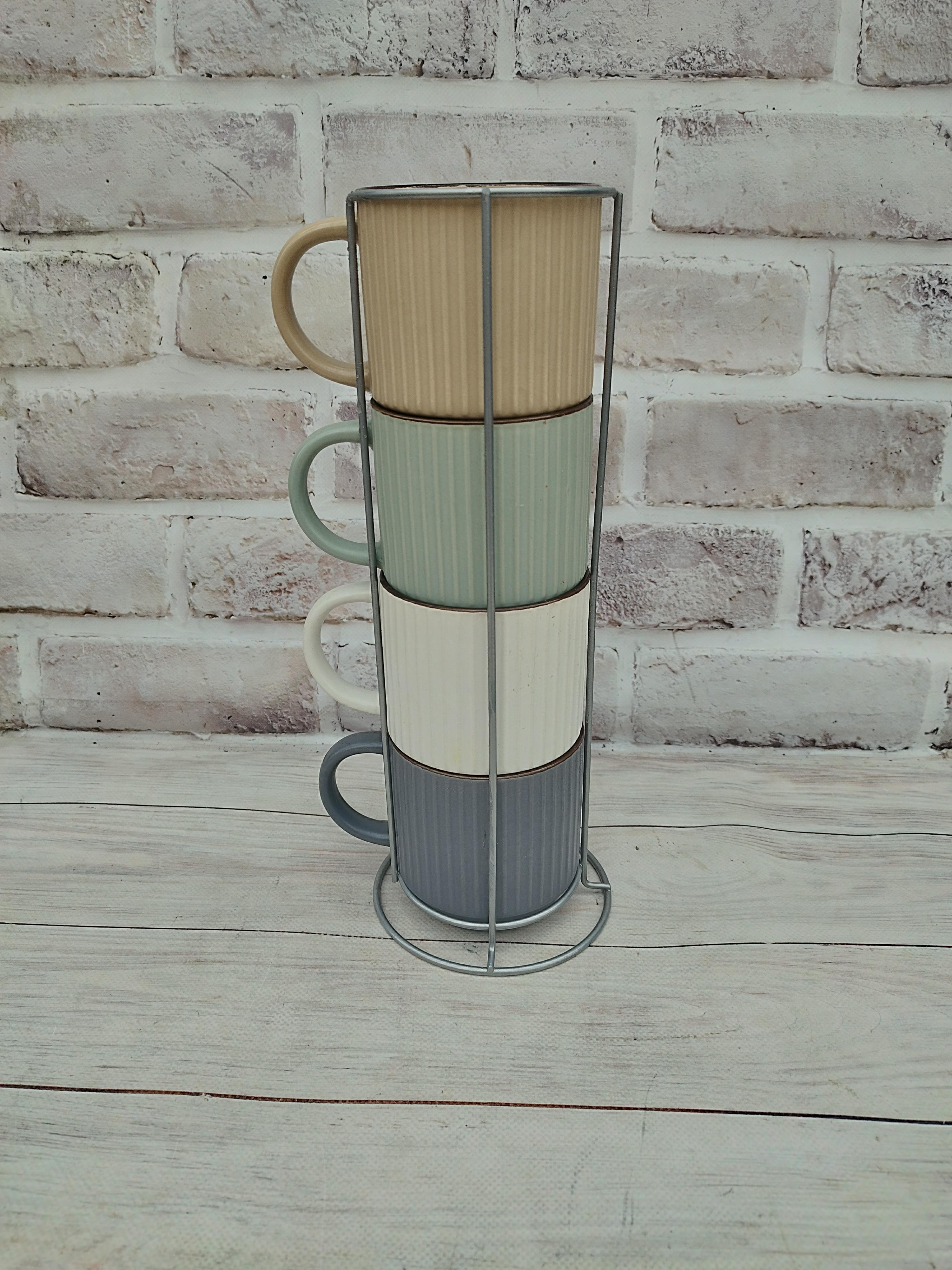 Набор чашек SNT 021-04-22 фарфоровых на металлической стойке 4 шт. 400 мл Разноцветный (31559216) Набор чашек SNT 021-04-22 фарфоровых на металлической стойке 4 шт. 400 мл Разноцветный (31559216)