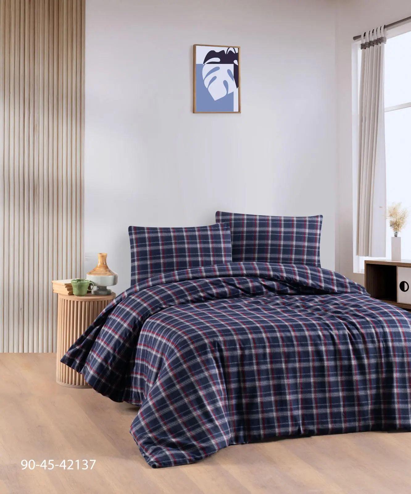 Комплект постельного белья Cotton Collection с простыней и одеялом и 2 наволочки высокой износостойкости Синий Комплект постельного белья Cotton Collection с простыней и одеялом и 2 наволочки высокой износостойкости Синий