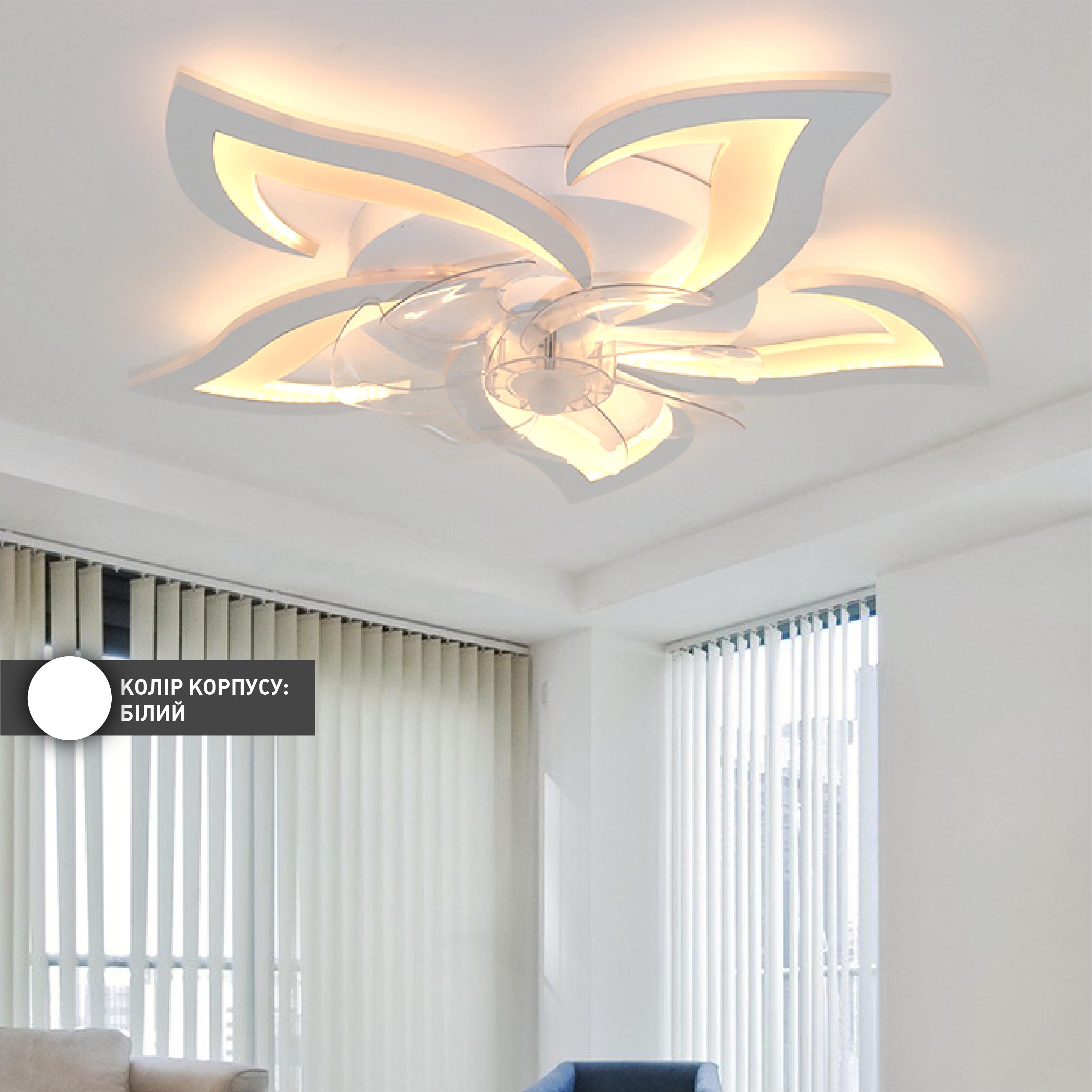 Люстра с вентилятором ESLLSE FAN ELLA LED с пультом 72/18 Вт 680x120 мм Белый (10420) - фото 9