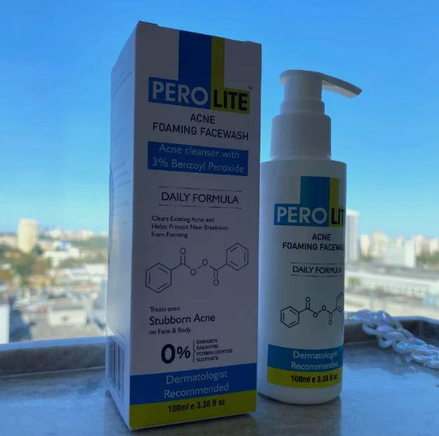 Пінка для вмивання проти акне Perolite Benzoyl Peroxide 3% Acne Foaming Face Wash 100 мл (PLBPAFFW3) - фото 6