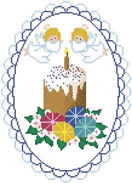 Схема на габардине пасхальное полотенце для вышивки бисером и нитками (ТР016)