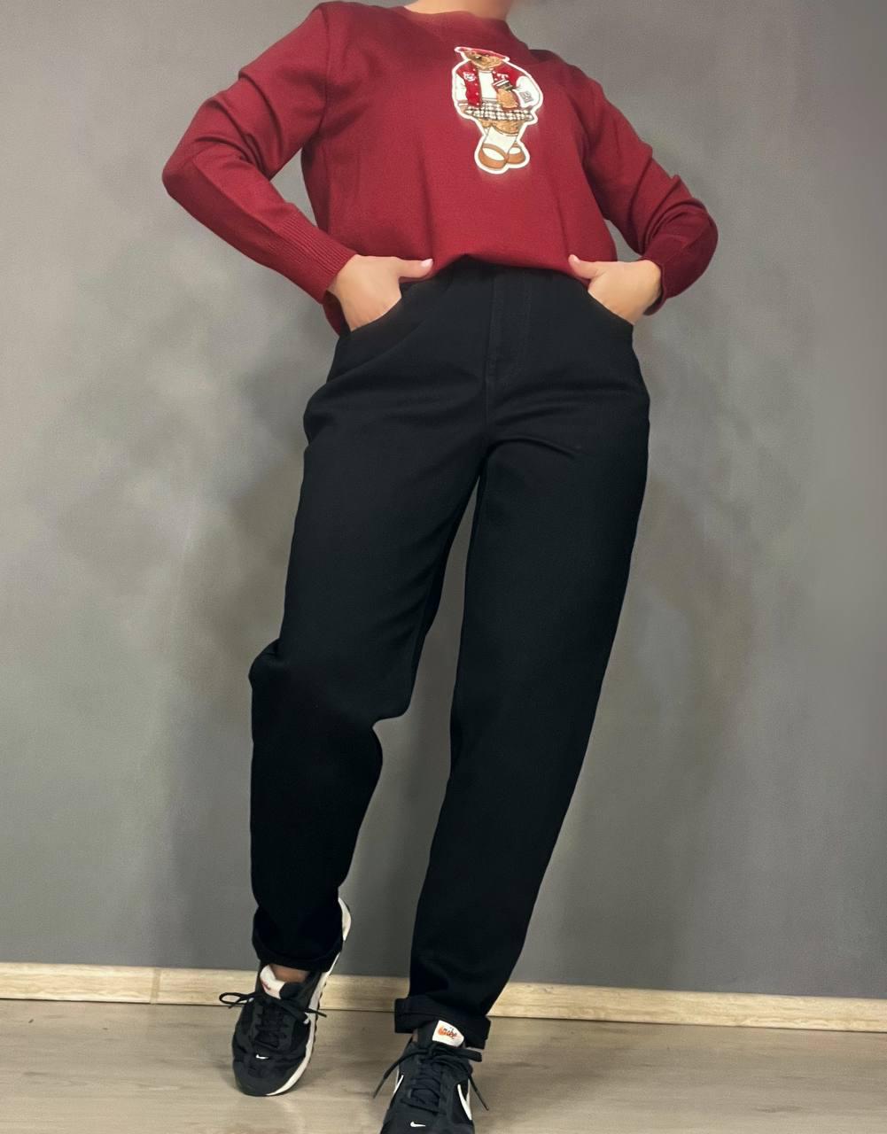 Джинси жіночі Vanver 81888 mom jeans relax comfort талія на резинці р. 34 Чорний (3844) - фото 6