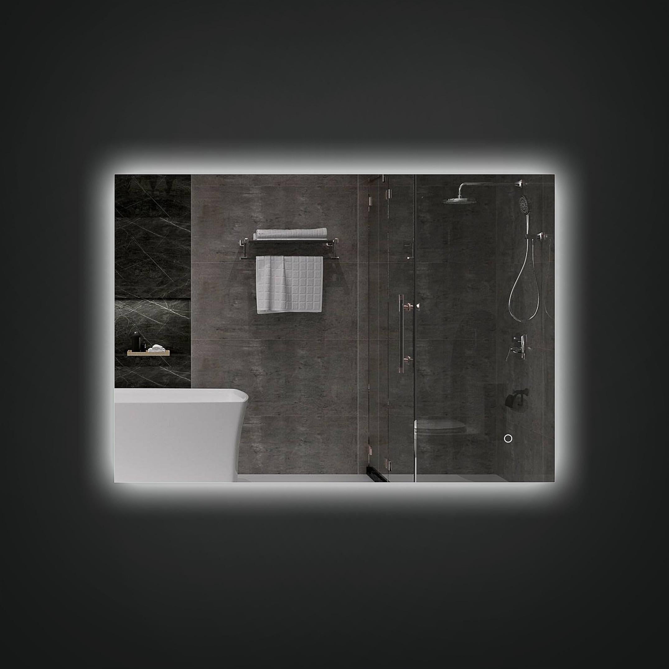 Зеркало Dim Dzerkal BROLO с LED-подсветкой + сенсорное управление + подогрев 80х60 см (1928)