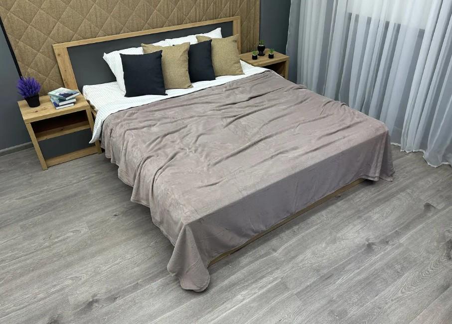 Покривало на диван/ліжко велсофт 160х200 см Світле какао (87-041)