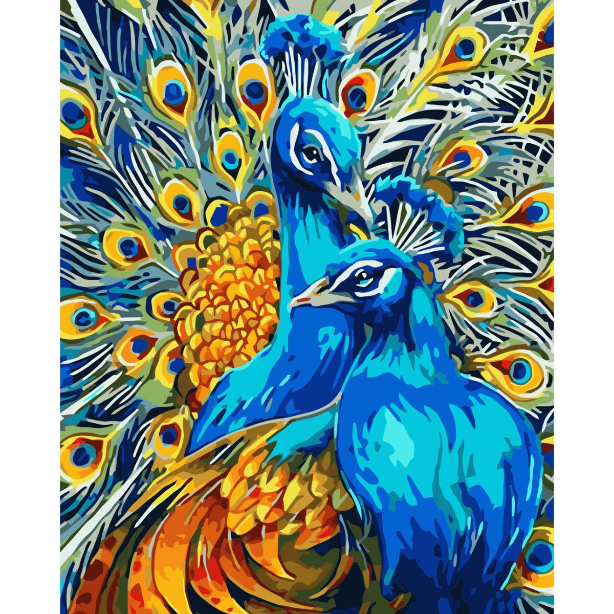 Картина по номерам Strateg Пара павлинов 40x50 см (VA-3761)