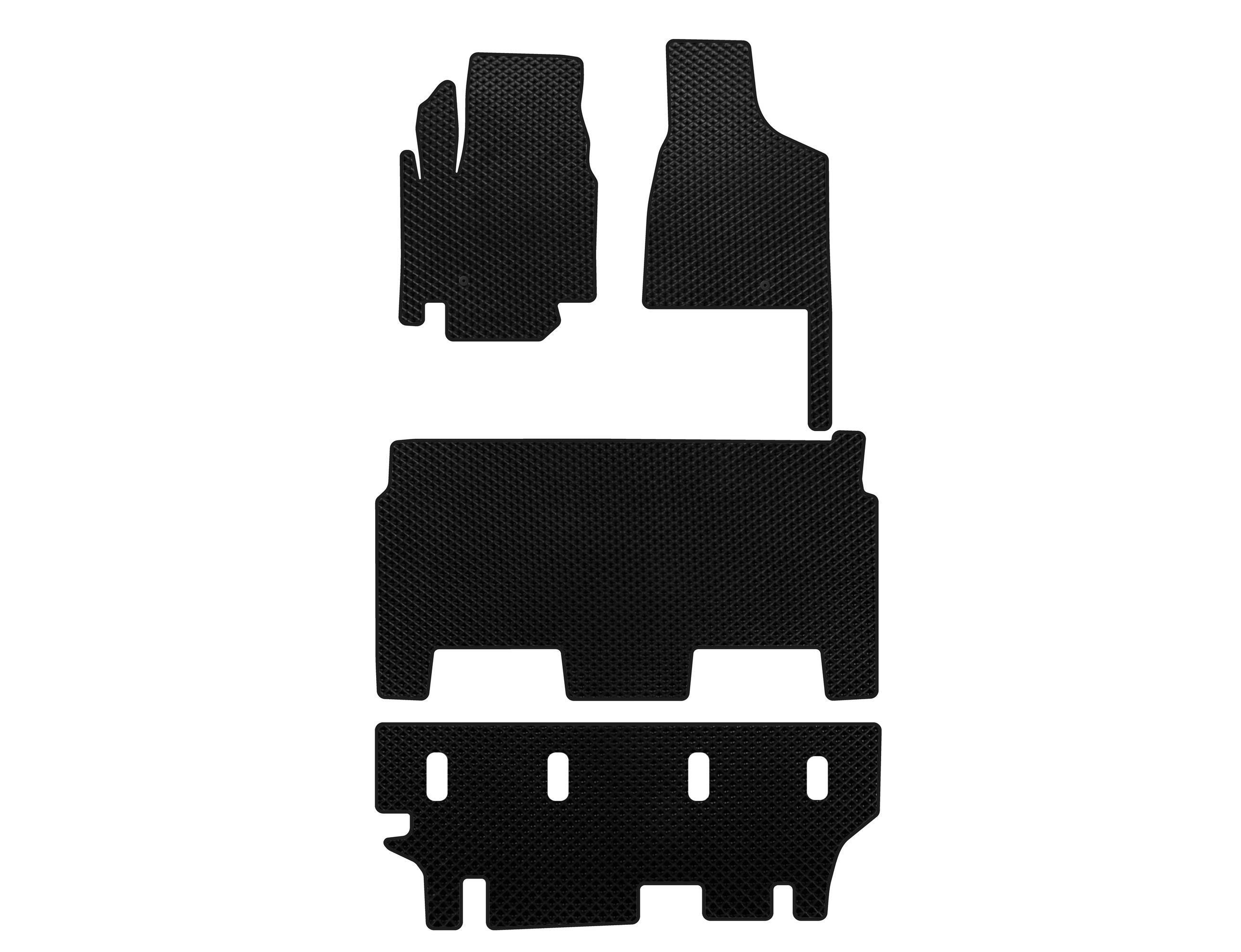 Коврики EVA Digital Designs для Dodge Grand Caravan V 2008-2020 гг. 3 ряда 8-местный SXT этилвинилацетат Черный
