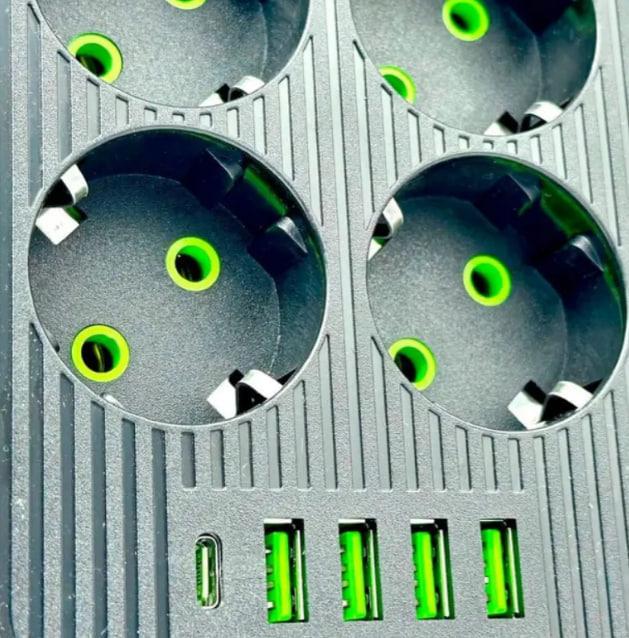 Подовжувач мережевий UA Power F06U 4USB Type-C 6 розеток 6 м (021269) - фото 4 Подовжувач мережевий UA Power F06U 4USB Type-C 6 розеток 6 м (021269) - фото 4