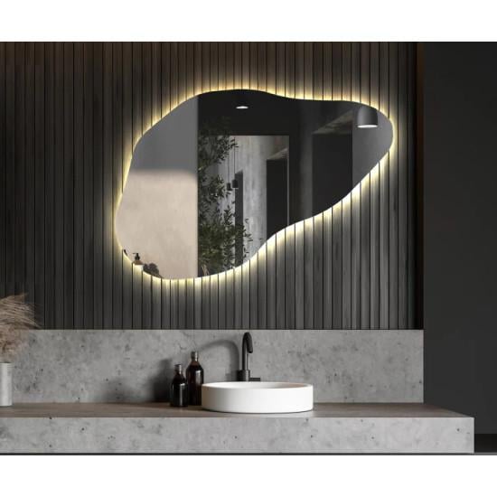 Зеркало Flo асимметричное дизайнерское с LED-подсветкой 144x94 см