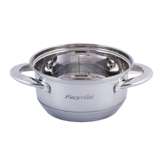 Каструля з кришкою Kamille із нержавіючої сталі 1,1 л (5770) - фото 3 Каструля з кришкою Kamille із нержавіючої сталі 1,1 л (5770) - фото 3