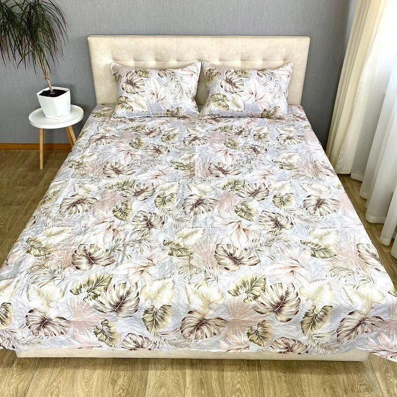 Одеяло-покрывало летнее 200х220 см с наволочками 2х50х70 см Светло-серый (Д-al-lito-600-0011)