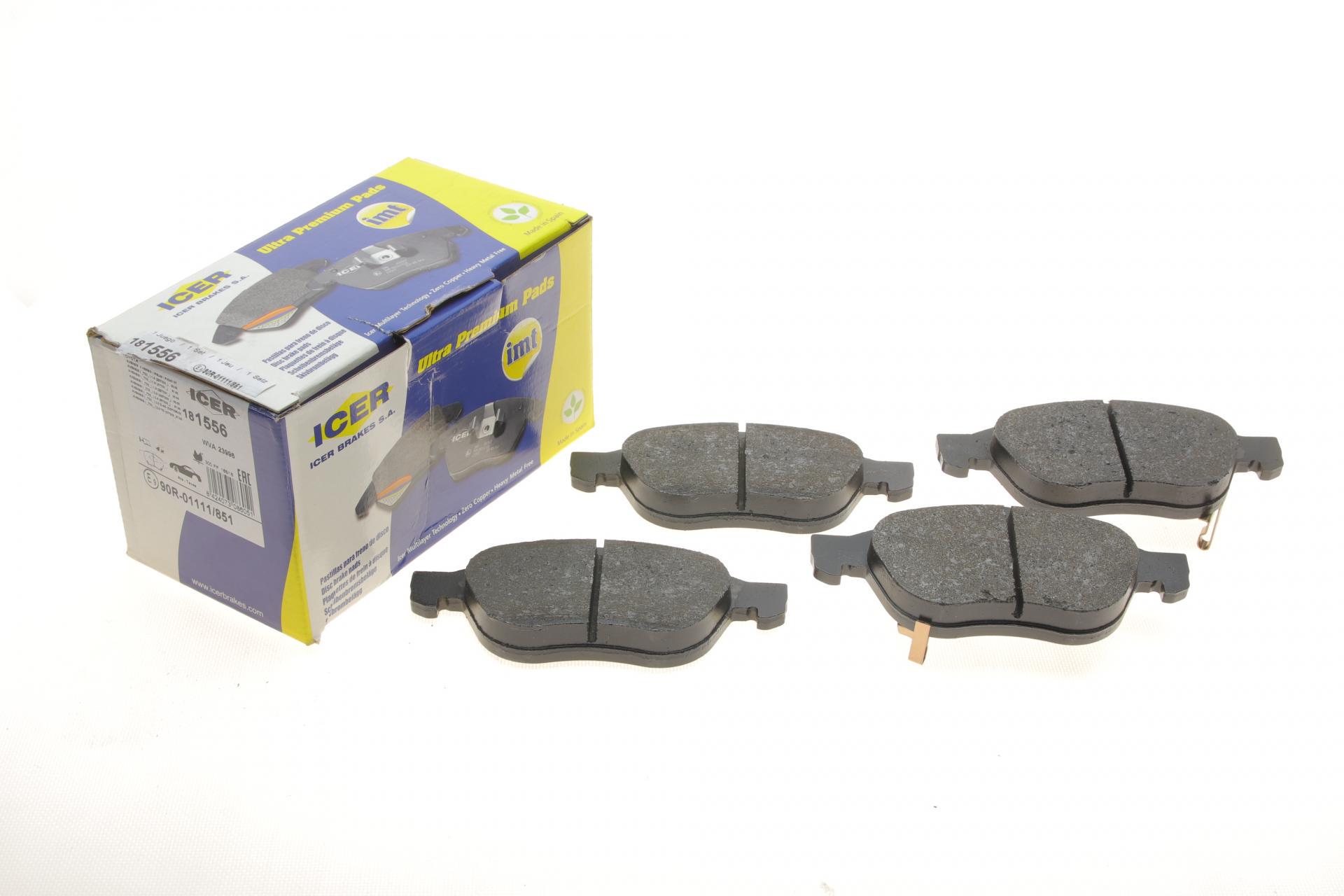 Колодки тормозные передние ICER 181556 Toyota Avensis 97-07