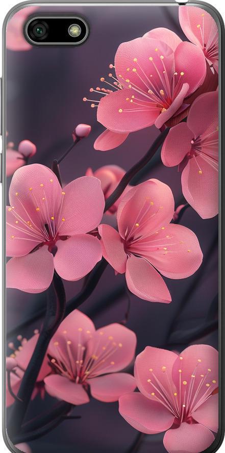 Чехол на Huawei Honor 7A Пурпурная сакура (6075t-1805-42517)