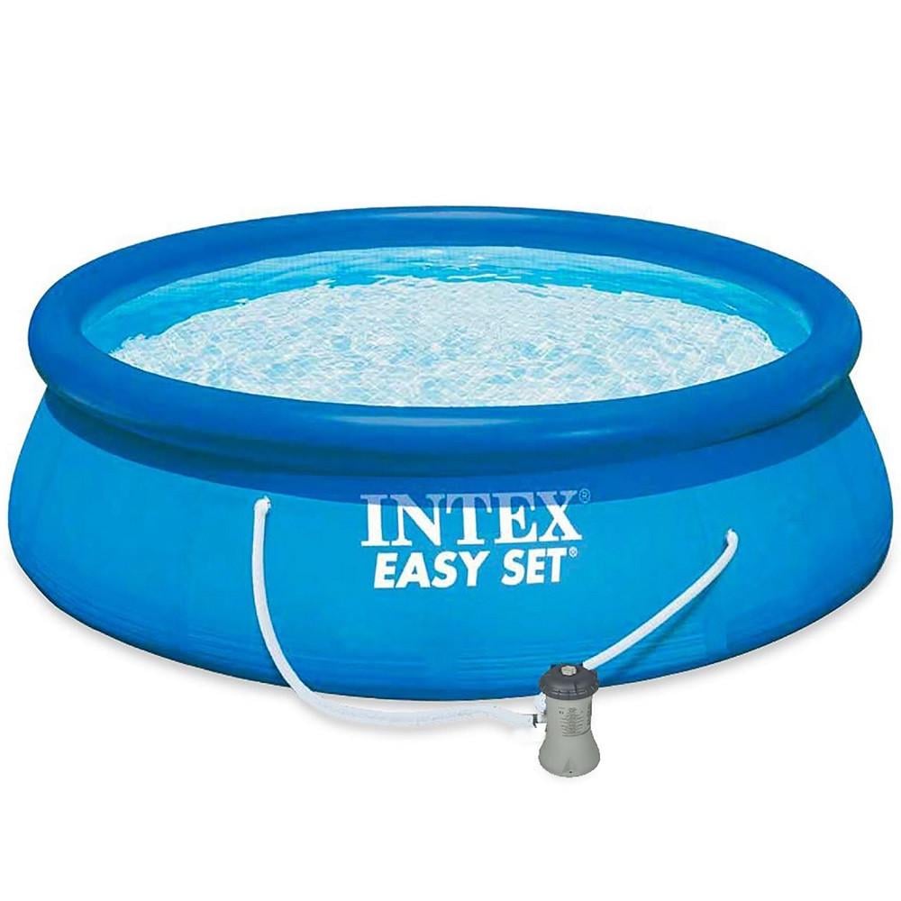 Бассейн надувной Intex с фильтровальным насосом 396х84 см Синий (33305373)