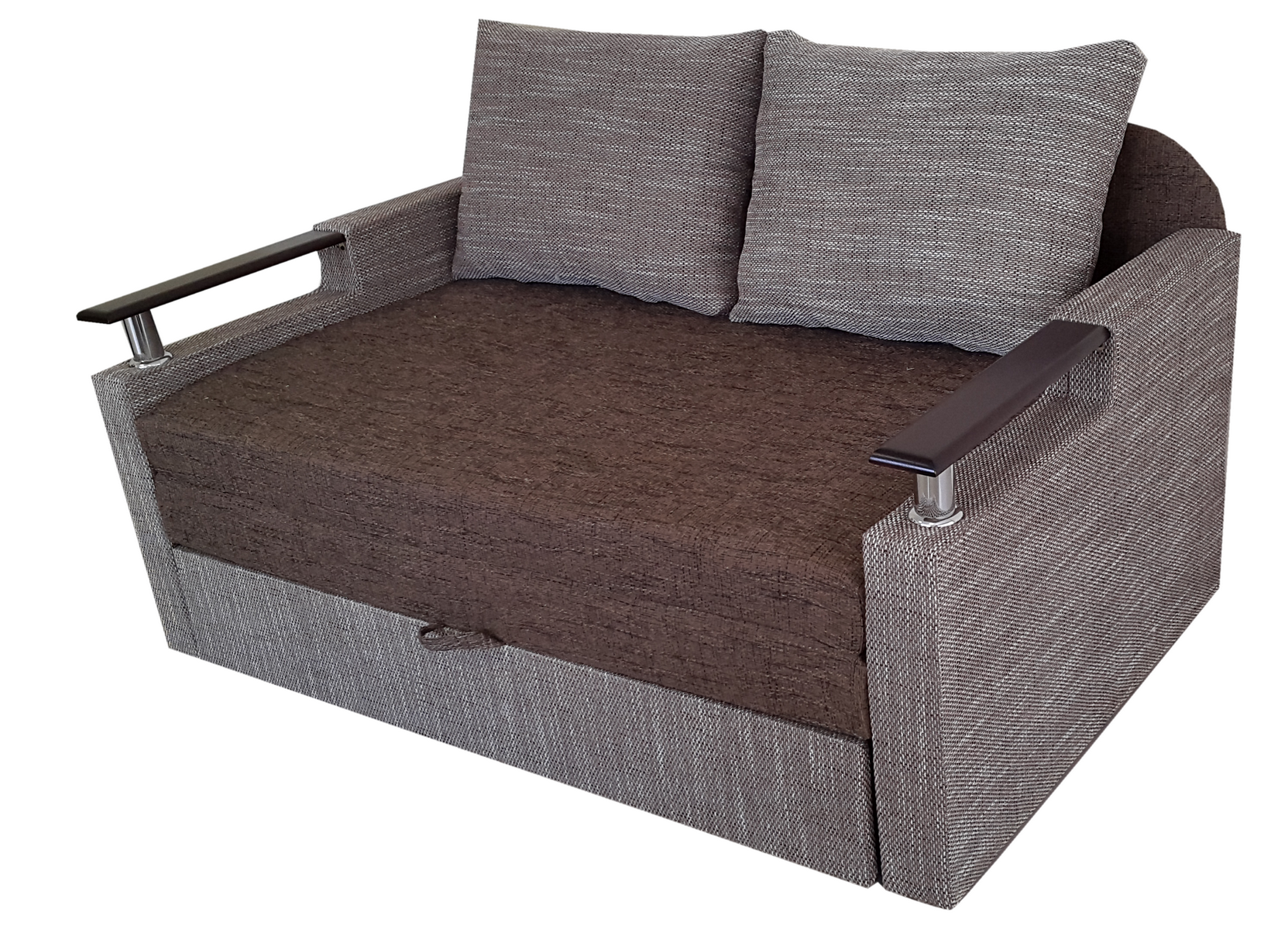 Диван прямой раскладной Анвит Блюз с ящиком дерево/ДСП/ткань Серый/Коричневый