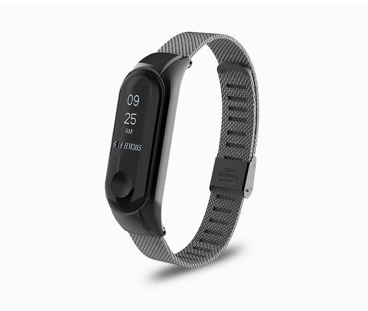 Ремінець для фітнес браслета Xiaomi Mi Band 3/4 металевий із застібкою Чорний (07.01.05.BK2)