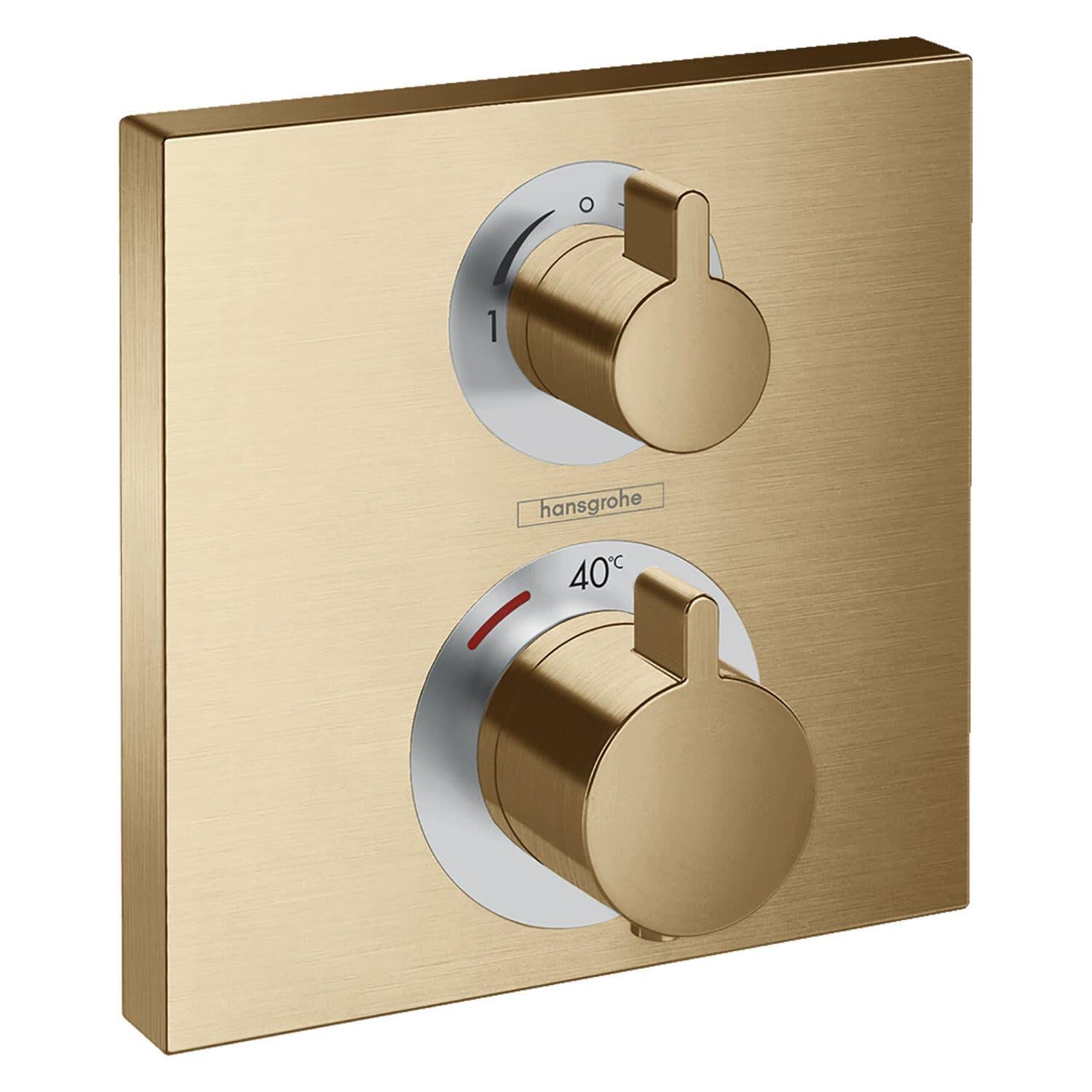 Внешняя часть смесителя Hansgrohe Ecostat Square 15714140 с термостатом Бронзовый (142281)