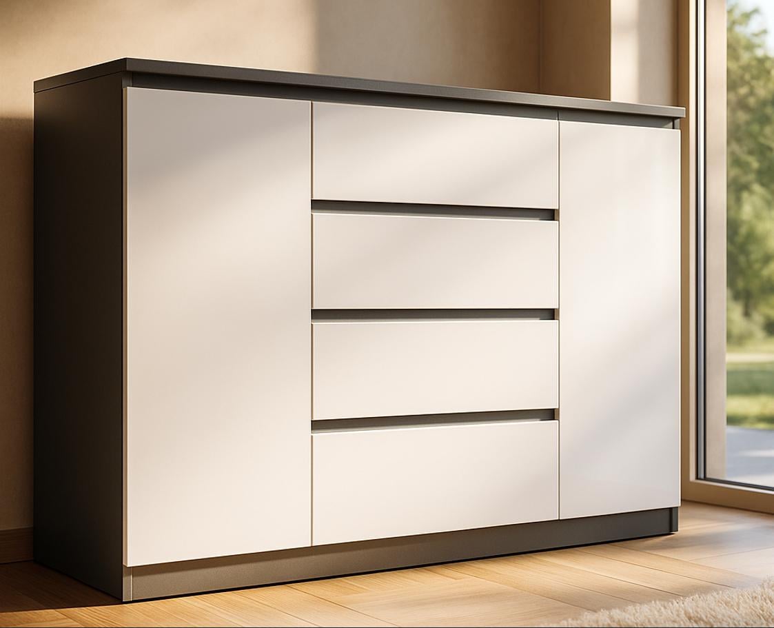 Комод большой Мастер Форм Брайт 1392х376х950 мм Венге/Белый (20088) Комод большой Мастер Форм Брайт 1392х376х950 мм Венге/Белый (20088)