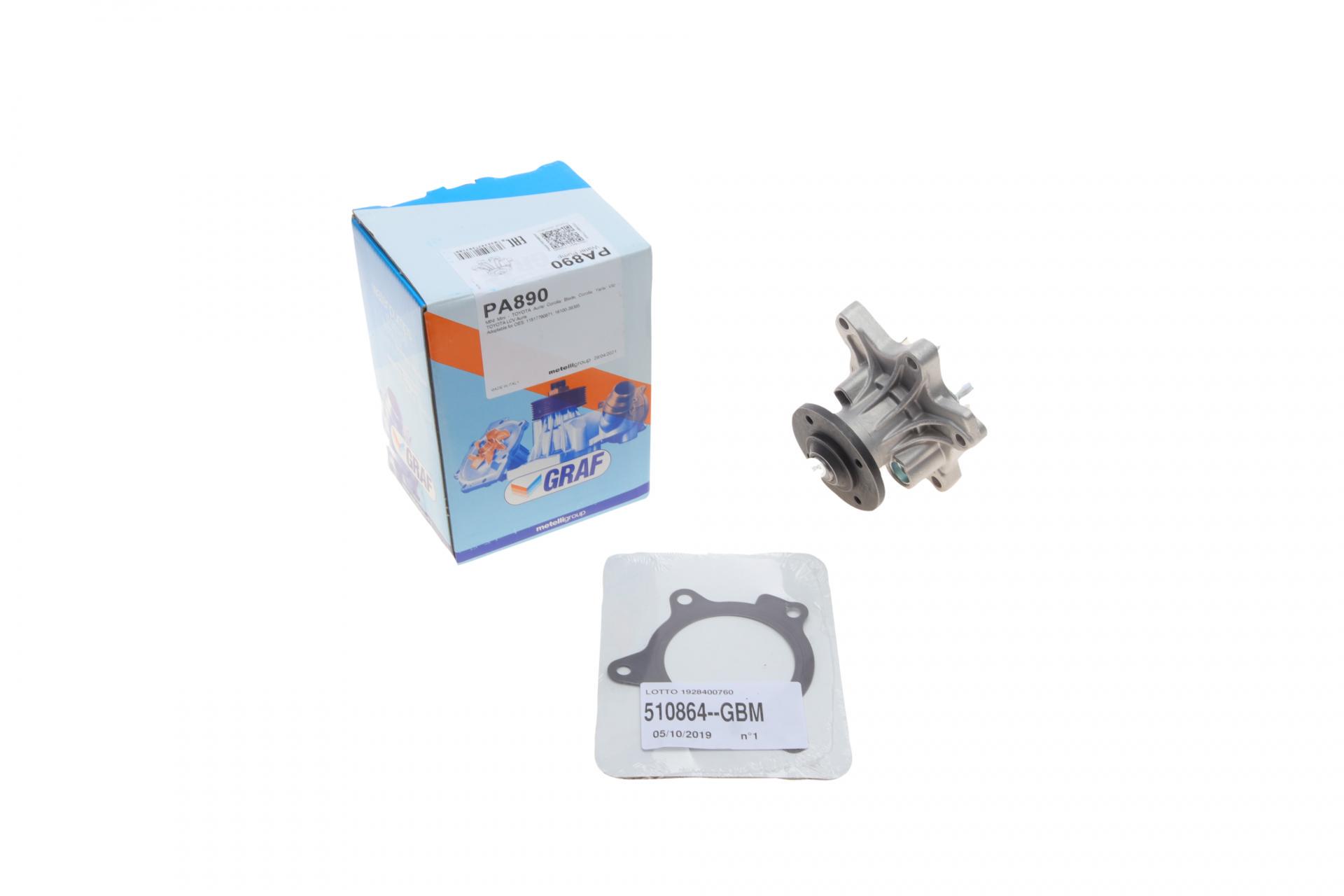 Насос воды Graf Mini Mini 1.4d 03-06/Toyota Corolla 1.4D-4D 04-08/13-18/Auris 1.4D-4D 13-18 R/B 6 лоп PA890 (25589826)