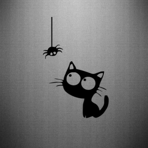 Наклейка Котик и паук 29,2x45 см (28675869)