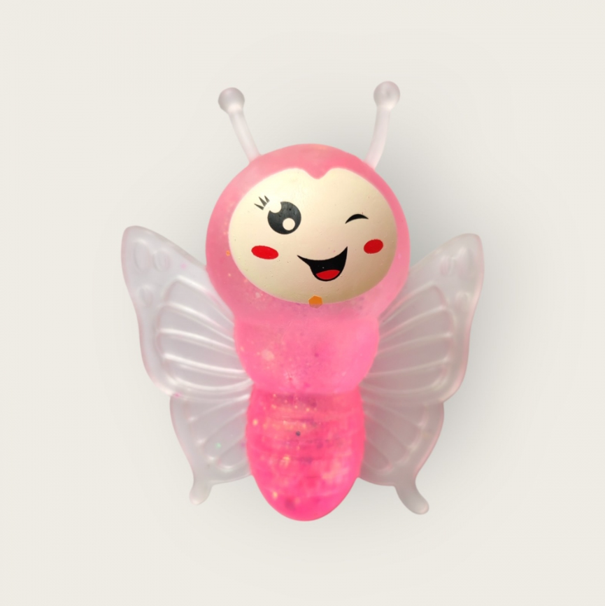 Игрушка-антистересс Сквиши Бабочка 9 см Розовый (22678)