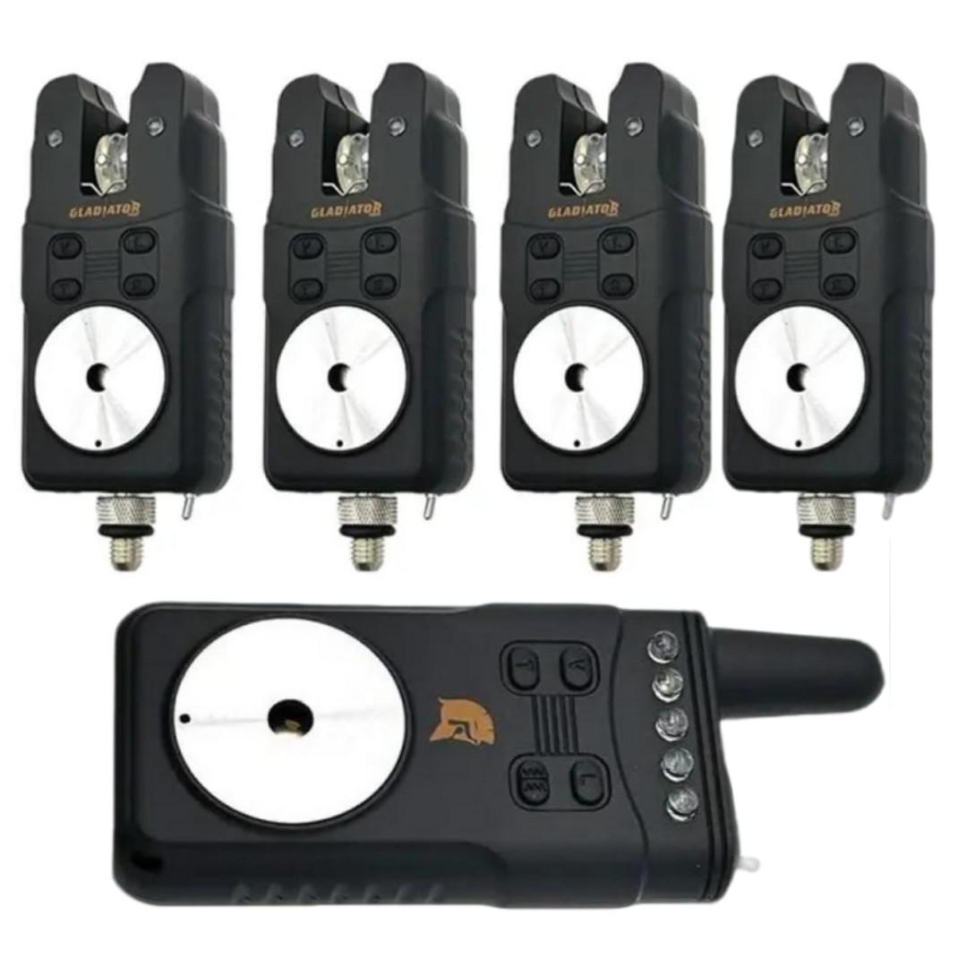 Набор сигнализаторов поклевки Gladiator RF698 4+1 с пейджером в кейсе Black (RF6984)