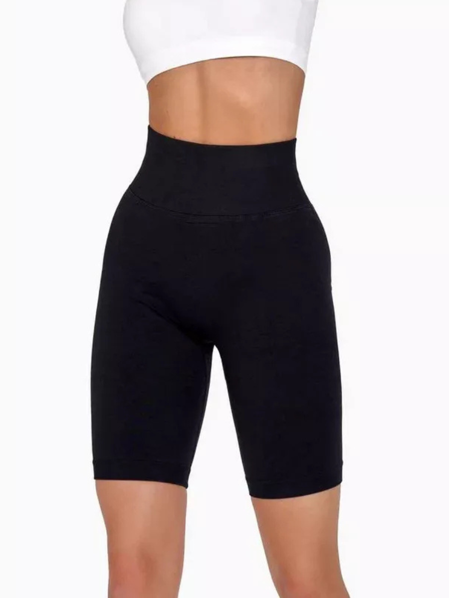 Велосипедки повсякденні з ефектом пуш-ап стягуючі на високій посадці для тренувань L Чорний (70194/L)