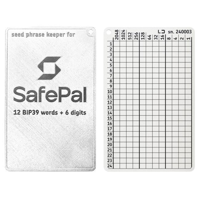 Планшет мнемонический Lapua Seed Phrase Keeper для SafePal 24 BIP39 слов 2 шт. (LSPKS/34116318)