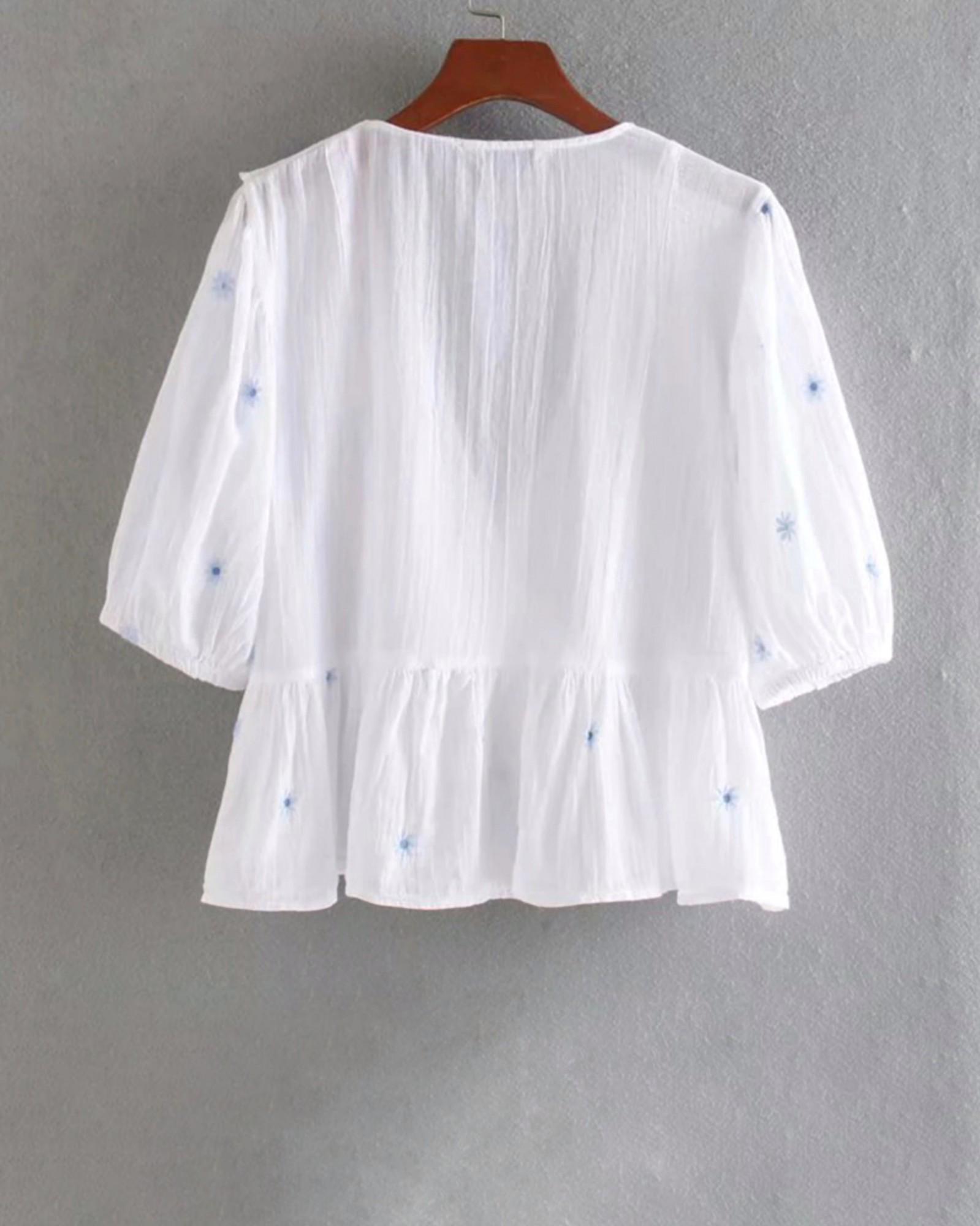 Блуза Stradivarius 9346 L Білий (46) - фото 3 Блуза Stradivarius 9346 L Білий (46) - фото 3