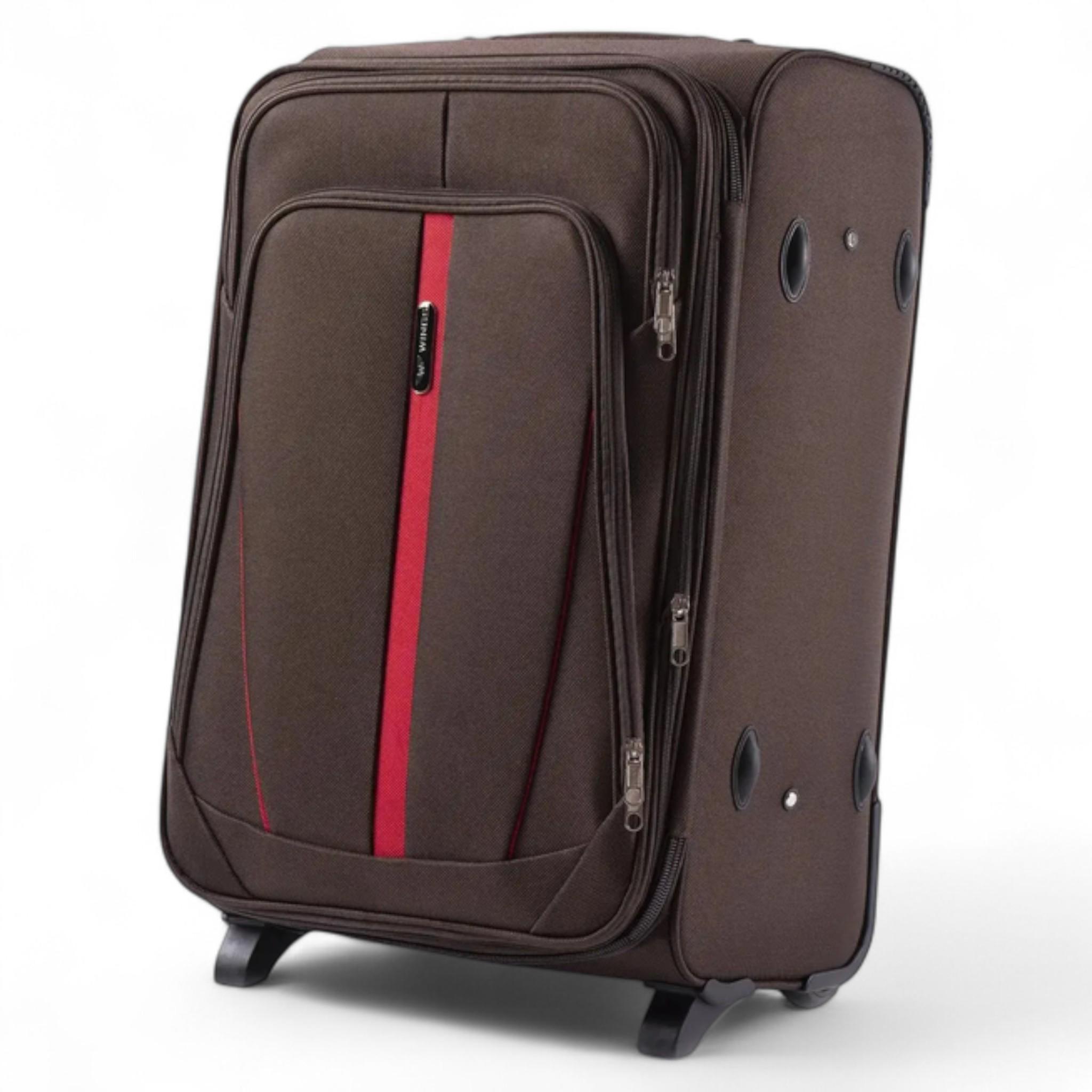 Валіза Wings 1706 cordura на 4-х колесах з кодовим замком M 63 л Brown (S_1706BrownM)