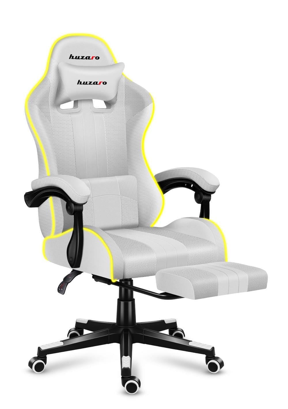 Комп'ютерне крісло Hz-force 4,7 RGB еко шкіра White (11710575)