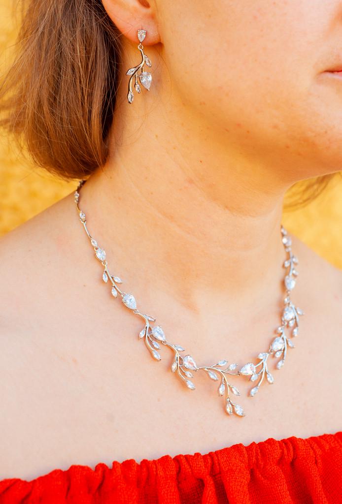 Комплект колье и серьги Xuping Jewelry Сильвия Серебристый (1461123762)