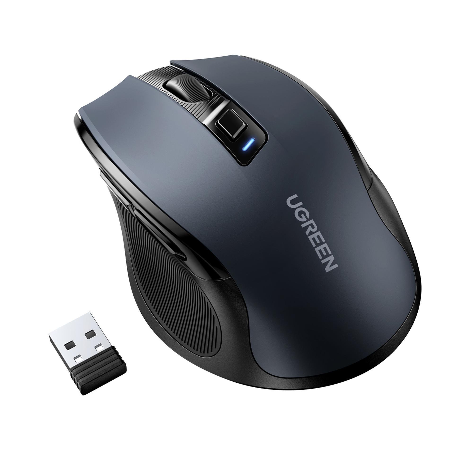 Мышка беспроводная UGREEN 4000 DPI 6 Кнопок 2.4G с USB-приемником Черный (90545)