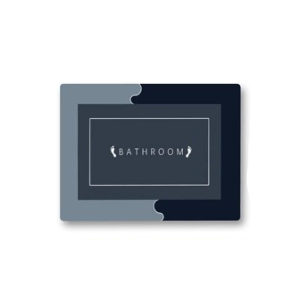 Килимок суперпоглинаючий для ванної Stenson R30937-120 прямокутний 80х120 см Чорний з сірим