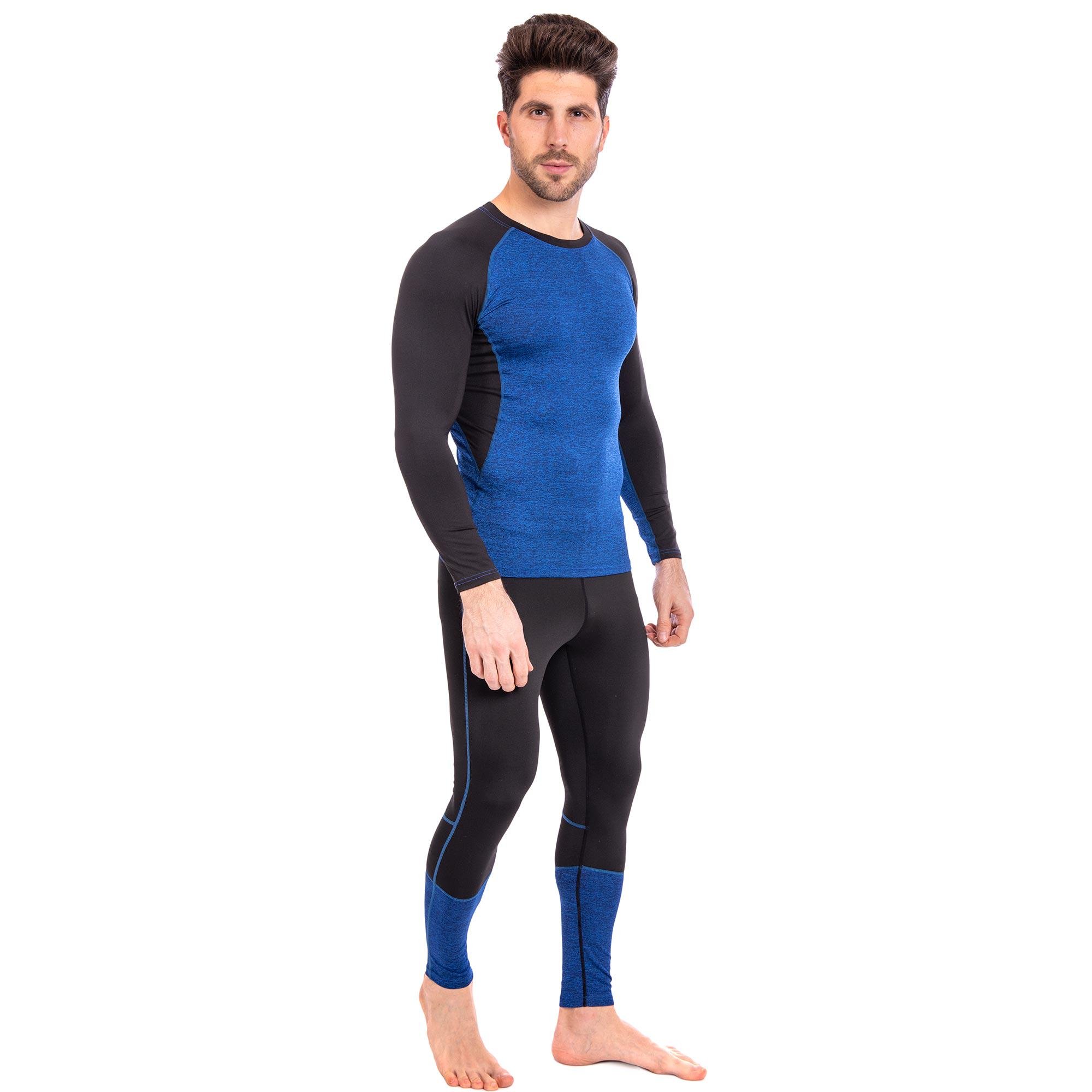 Одяг компресійний LIDONG LD-1005-LD-1205 чоловічий лонгслів і штани XXL/р. 50-52 Чорний/Синій (6936116101146)