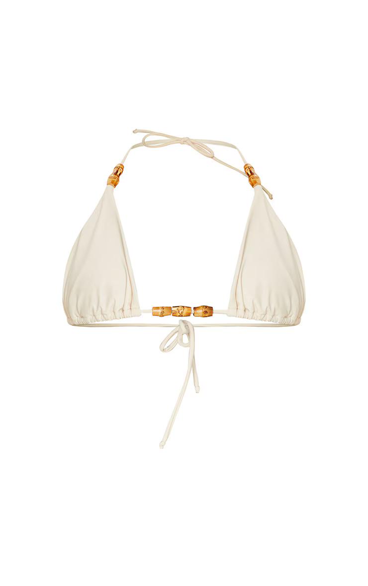 Топ купальний PrettyLittleThing на зав'язках XXL Пісочний