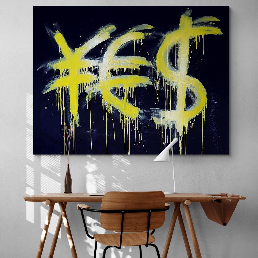 Картина HolstPrint мотивационная YES на холсте 50х70 см (RK0149) Картина HolstPrint мотивационная YES на холсте 50х70 см (RK0149)