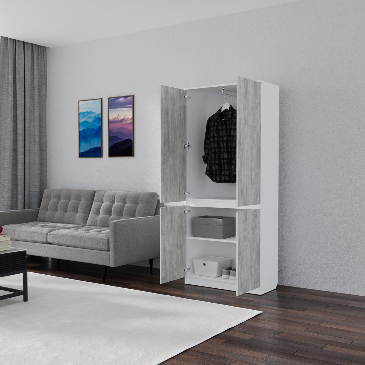 Шкаф Смузи Мікс Меблі 1860х800х380 мм Урбан лайт - фото 2 Шкаф Смузи Мікс Меблі 1860х800х380 мм Урбан лайт - фото 2