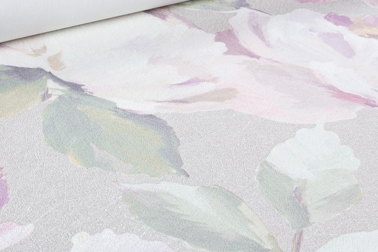 Обои флизелиновые GrandecoLife Universe 5 UI3105 Декор винил горячего тиснения 1,06х10,05 м Серо-розовый